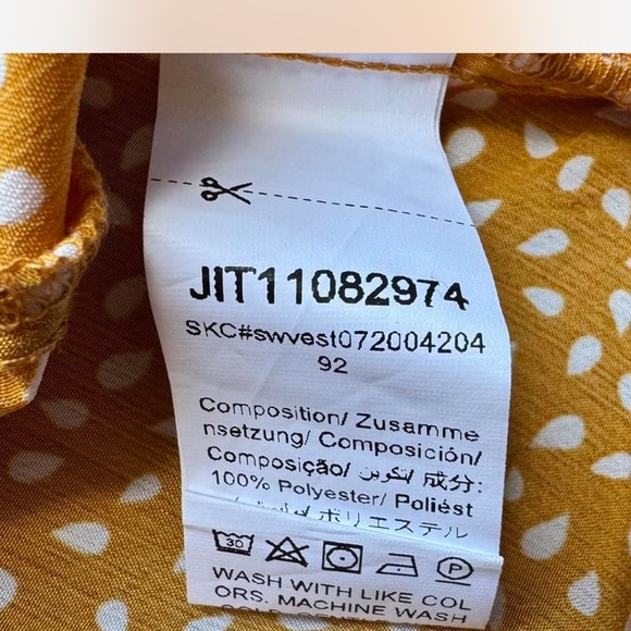 Women's Yellow Polka Dot Print Top - Picture 5 of 6